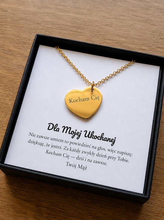 Personalizowany Naszyjnik dla Żony z Grawerem — Prezent „Dla Mojej Ukochanej"